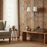 Cargar imagen en el visor de la galería, Aplique de Pared Doble Moderno Roven con Brazos Curvos y Pantallas de Tela – Iluminación de Acento Clásica para Dormitorio