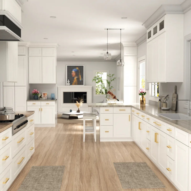 15-Pack Modern Square Drawer Pulls – Brushed Brass Gold Handles