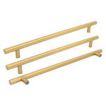 Load image into Gallery viewer, Satin Brass Bar Pulls – Modern Gold Bar Handle Cabinet Hardware