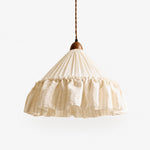Load image into Gallery viewer, French Country Ruffled Fabric Pendant Light