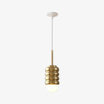 Cargar imagen en el visor de la Galería, Iron Pendant Lamp with Ribbed Shade - Cream Style Light for Bedroom