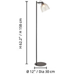 Afbeelding laden in galerijweergave, Readium industriële vloerlamp - verstelbare glazen kap metalen voet voor woonkamer en slaapkamer