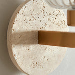 Cargar imagen en el visor de la Galería, Lámpara de Pared Moderna de Mármol Korlisse - Latón Vintage y Acento de Vidrio Transparente para Sala de Estar y Pasillo