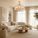 Cargar imagen en el visor de la Galería, Micahell Modern Shell Pendant Light – Sculptural Multi-Head Chandelier for Living Room
