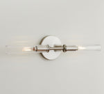 Afbeelding laden in galerijweergave, Bravira geribbelde glazen wandlamp - buis metalen lamp in klassieke afwerkingen