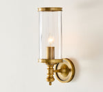 Load image into Gallery viewer, Driscoll Glass Cylinder Sconce - Classic Iron Wall Lamp with Clear Glass Shade
