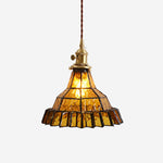 Cargar imagen en el visor de la Galería, Vintage Stained Glass Pendant Light 6