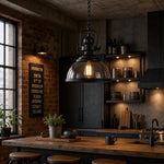 Bild in die Galerieansicht laden, Ivoran Industrial Metal Smoky Glass Pendant Lamp — Suitable for Kitchen Island