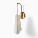Load image into Gallery viewer, Orovia Sleek Wall Sconce – Ceramic Glass & Metal Champagne Brass