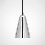 Afbeelding laden in galerijweergave, Tapered chrome brass mini pendant light on a white background
