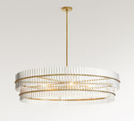 Load image into Gallery viewer, Lumora Crystal Pendant Light – Elegant Tumbled Brass & Cut Glass