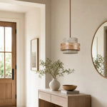 Załaduj obraz do przeglądarki galerii, Single travertine pendant lamp in warm neutral interior
