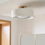 Load image into Gallery viewer, Cerova Modern Porcelain Flush Mount Ceiling Light– Elegant Ivory Shade