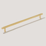 Load image into Gallery viewer, Knurled T-Bar Pulls – Brushed Brass & Steel Handles