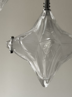 Load image into Gallery viewer, Art Deco Astris Star Chandelier – Frosted Glass Deco Fixture for Dining Room