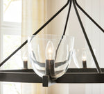 Afbeelding laden in galerijweergave, Auria met de hand geblazen glazen metalen kroonluchter - hedendaags messing ontwerp