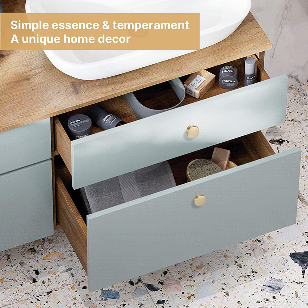 30 Pack Brushed Gold Cabinet Knobs – Round Gold Dresser Knobs Set