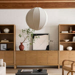 Afbeelding laden in galerijweergave, Alvian hanglamp - linnen kap met verstelbare hoogte voor gezellige eetkamer