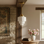 Afbeelding laden in galerijweergave, Geotower glazen hanglamp - elegante woningverlichting