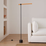 Load image into Gallery viewer, Moss Energy-Efficient Linear Wood LED Floor Lamp – Adjustable Swivel Design