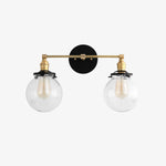 Afbeelding laden in galerijweergave, Lumio Globe glazen globe kaptafelverlichting - moderne tweelichts badkamerwandlamp