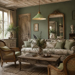 Cargar imagen en el visor de la Galería, Plum green pendant light with room-scale context