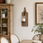 Załaduj obraz do przeglądarki galerii, Rustic wooden wall sconce farmhouse dining room scene