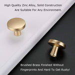 Load image into Gallery viewer, 30 Pack Brushed Gold Cabinet Knobs – Round Gold Dresser Knobs Set