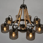 Cargar imagen en el visor de la Galería, Rustic farmhouse rope chandelier