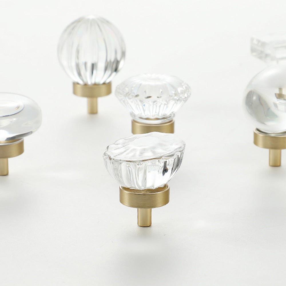 Modern Mushroom Cabinet Knob – Clear Glass Diamond Drawer Knobs