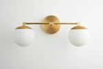 Load image into Gallery viewer, Glorica Glass Vanity Light - Art Deco Brass Wall Globe Fixture Modern