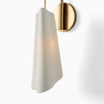 Load image into Gallery viewer, Orovia Sleek Wall Sconce – Ceramic Glass & Metal Champagne Brass