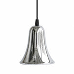 Afbeelding laden in galerijweergave, Bell-shaped chrome brass mini pendant light on a white background