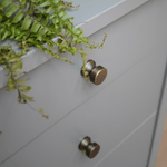 Load image into Gallery viewer, Antique Brass Round Cabinet Knob – Aged Brass Cupboard Knob