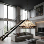 Afbeelding laden in galerijweergave, TF Fargo Hanglamp - Tiffany-stijl verlichting met een Art Deco kap en verstelbare ketting
