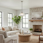 Afbeelding laden in galerijweergave, Novera geribbelde glazen stijlvolle moderne hanglamp voor slaapkamer en eetkamer