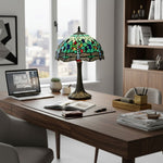 Afbeelding laden in galerijweergave, TF Dragonfly Tafellamp – Vintage Glas-in-Lood voor Woonkamer & Slaapkamer