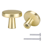 Load image into Gallery viewer, 30 Pack Brushed Gold Cabinet Knobs – Round Gold Dresser Knobs Set