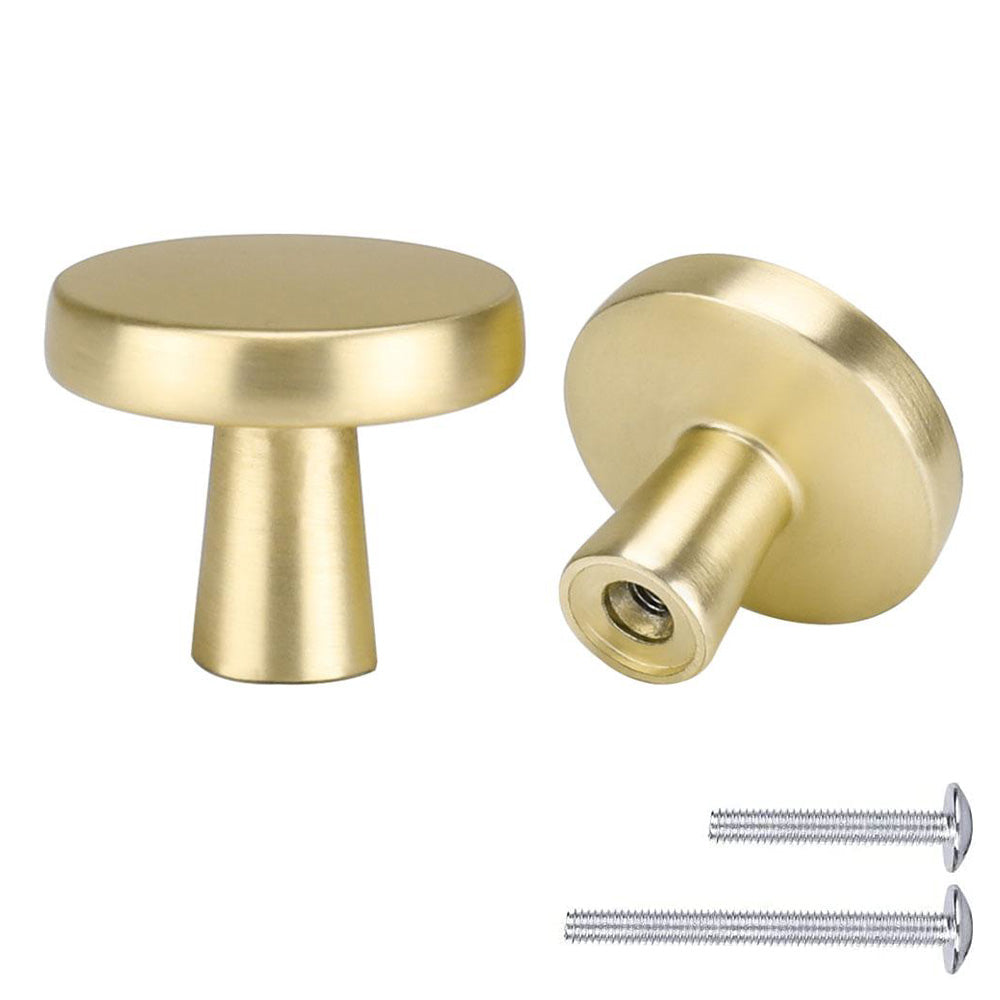 30 Pack Brushed Gold Cabinet Knobs – Round Gold Dresser Knobs Set