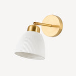 Charger l'image dans la visionneuse de la galerie, White ceramic and brass adjustable wall sconce