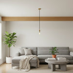 Afbeelding laden in galerijweergave, Plaitar Moderne Messing Hanglamp - Minimalistische Plafondlamp met Gevlochten Snoer voor Gangen