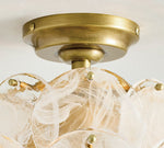 Load image into Gallery viewer, Sevra Cascading Glass Disc Round Flush Mount - Vintage Brass Ceiling Light