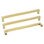 Load image into Gallery viewer, 15-Pack Modern Square Drawer Pulls – Brushed Brass Gold Handles