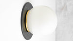 Load image into Gallery viewer, Glorica Glass Solid Brass Vanity Sconce - Compact Flush Mount Globe Light