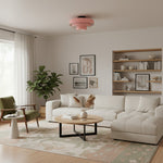 Afbeelding laden in galerijweergave, Veleora Bauhaus Drievoudige Kleurrijke Ronde Macaron Plafondlamp - Modern Metalen Ontwerp voor Woonkamers