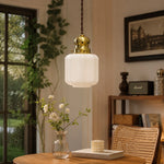 Cargar imagen en el visor de la Galería, White glass pendant lamp in a cozy window corner