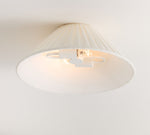 Load image into Gallery viewer, Luvora Pleated Linen Shade Round Flush Mount Contemporary Ceiling Light for Bedroom & Hallway