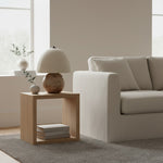 Afbeelding laden in galerijweergave, Cordove Tafellamp Sculpturale Bolvormige Voet Artistieke Tafellamp - Linnen Kap voor Slaapkamer Woonkamer