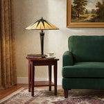 Afbeelding laden in galerijweergave, TF Dark Star Tiffany-stijl geometrische kap tafellamp voor slaapkamer en sfeerverlichting