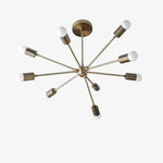Load image into Gallery viewer, Mobilux Line Mid Century Sputnik Chandelier - Modern Brass Ceiling Light